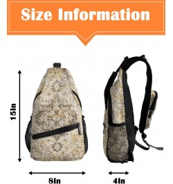 Sling Bag Crossbody Bag for Women Men Persian Style Beige Carpet Waterproof Hiking Backpack Lightweight Chest Shoulder Bag Da...