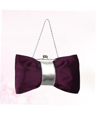 2pcs Women Pu Bow Evening Bag Clutch Wallet for Women Hand Purse for Women Clutch for Women Evening Purple $9.74 Evening Bags