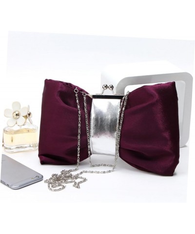 2pcs Women Pu Bow Evening Bag Clutch Wallet for Women Hand Purse for Women Clutch for Women Evening Purple $9.74 Evening Bags