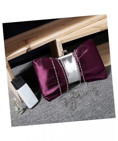 2pcs Women Pu Bow Evening Bag Clutch Wallet for Women Hand Purse for Women Clutch for Women Evening Purple $9.74 Evening Bags