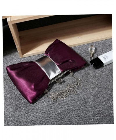 2pcs Women Pu Bow Evening Bag Clutch Wallet for Women Hand Purse for Women Clutch for Women Evening Purple $9.74 Evening Bags