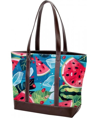 Tote Bag for Women, Large Tote Bag, Tote Bag with Zipper, Summer Fruit Watermelon, Tote Bags Women Design 4253 $21.11 Totes