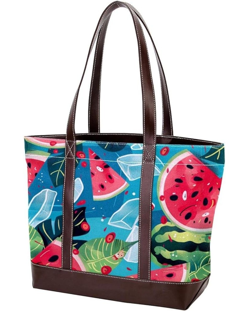 Tote Bag for Women, Large Tote Bag, Tote Bag with Zipper, Summer Fruit Watermelon, Tote Bags Women Design 4253 $21.11 Totes