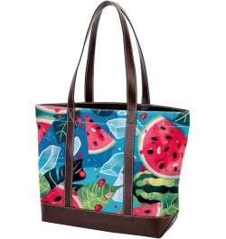 Tote Bag for Women, Large Tote Bag, Tote Bag with Zipper, Summer Fruit Watermelon, Tote Bags Women Design 4253 $21.11 Totes