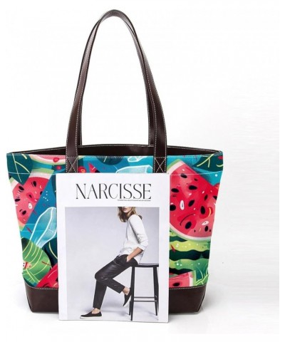 Tote Bag for Women, Large Tote Bag, Tote Bag with Zipper, Summer Fruit Watermelon, Tote Bags Women Design 4253 $21.11 Totes