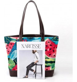 Tote Bag for Women, Large Tote Bag, Tote Bag with Zipper, Summer Fruit Watermelon, Tote Bags Women Design 4253 $21.11 Totes