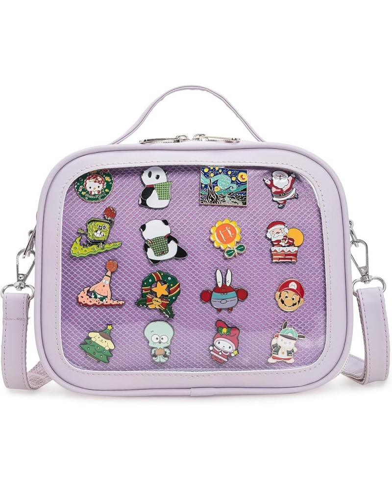 Ita Bag Crossbody Handbags Kawaii Shoulder Bags with Insert Anime Pins Display 12-purple $15.17 Crossbody Bags