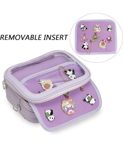 Ita Bag Crossbody Handbags Kawaii Shoulder Bags with Insert Anime Pins Display 12-purple $15.17 Crossbody Bags