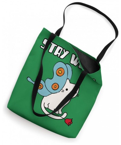 Cute Cat with wings and flower stay weird Girl Tote Bag $12.38 Totes