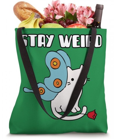 Cute Cat with wings and flower stay weird Girl Tote Bag $12.38 Totes