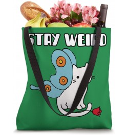 Cute Cat with wings and flower stay weird Girl Tote Bag $12.38 Totes