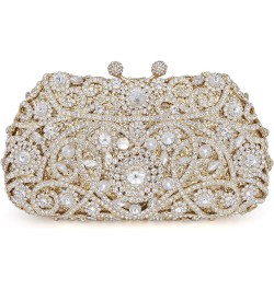 Formal Rhinestone Crystal Clutch Evening Wedding Bag For Women Gold $46.63 Evening Bags