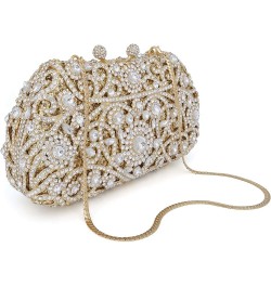 Formal Rhinestone Crystal Clutch Evening Wedding Bag For Women Gold $46.63 Evening Bags