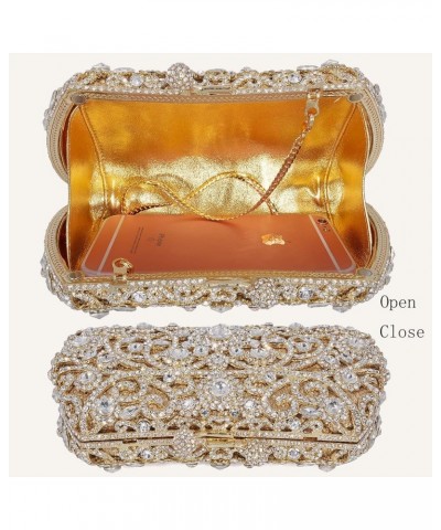 Formal Rhinestone Crystal Clutch Evening Wedding Bag For Women Gold $46.63 Evening Bags