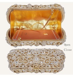 Formal Rhinestone Crystal Clutch Evening Wedding Bag For Women Gold $46.63 Evening Bags