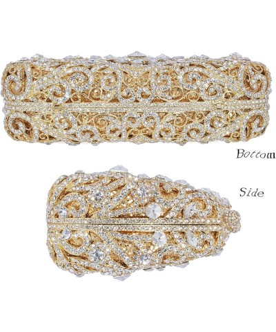 Formal Rhinestone Crystal Clutch Evening Wedding Bag For Women Gold $46.63 Evening Bags