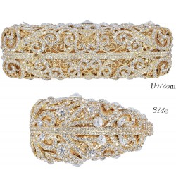 Formal Rhinestone Crystal Clutch Evening Wedding Bag For Women Gold $46.63 Evening Bags