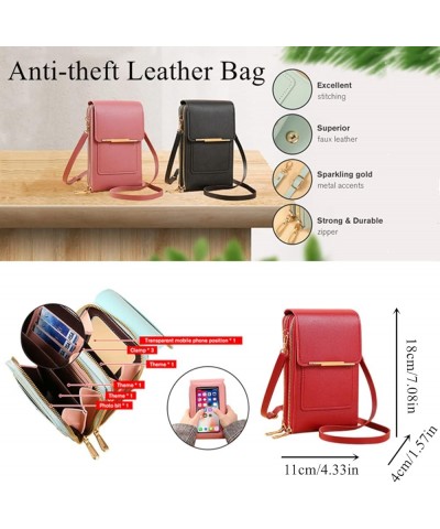 Anti-Theft Leather Bag,Mini Messenger Shoulder Handbag Wallet,RFID Blocking PU Leather Crossbody Bag for Women Black $9.23 Cr...