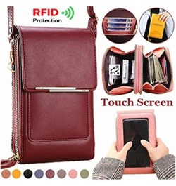 Anti-Theft Leather Bag,Mini Messenger Shoulder Handbag Wallet,RFID Blocking PU Leather Crossbody Bag for Women Black $9.23 Cr...