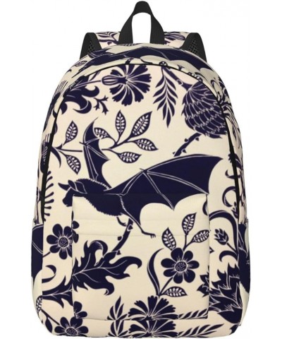 Bat Print Print Unisex Canvas Backpack Cute Backpack For Travel Sports Casual Aesthetic Backpack Black Small $18.04 Backpacks