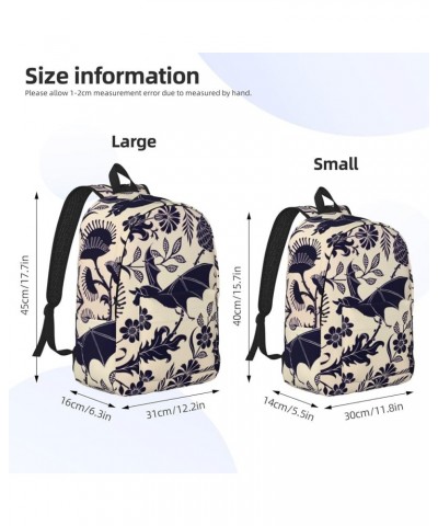 Bat Print Print Unisex Canvas Backpack Cute Backpack For Travel Sports Casual Aesthetic Backpack Black Small $18.04 Backpacks