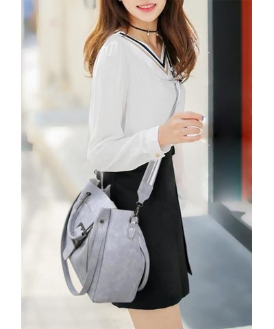 Women Soft Synthetic Patent Leather New Tote Satchel 3Pcs Female bag Simple style Hobo Crossbody Bag Clutches Gray $22.04 Totes