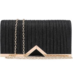 Fashion Clutch Women Evening Bags for Wallets Wedding Formal Prom Vertical bar Folding cloth Handbag purse Black-1 $10.87 Eve...