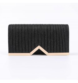 Fashion Clutch Women Evening Bags for Wallets Wedding Formal Prom Vertical bar Folding cloth Handbag purse Black-1 $10.87 Eve...