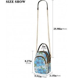 Blue Flowers Design Crossbody Bags Shoulder Bag for Women Stylish Ladies Messenger Bags Cell Phone Purse and Handbags Wallet ...