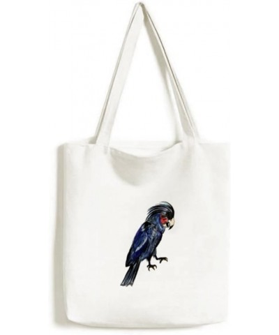 Deep Blue Parrot Bird Tote Canvas Bag Shopping Satchel Casual Handbag $16.42 Totes