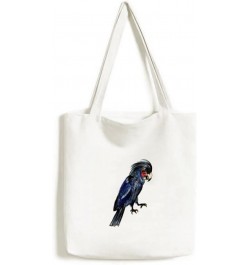 Deep Blue Parrot Bird Tote Canvas Bag Shopping Satchel Casual Handbag $16.42 Totes