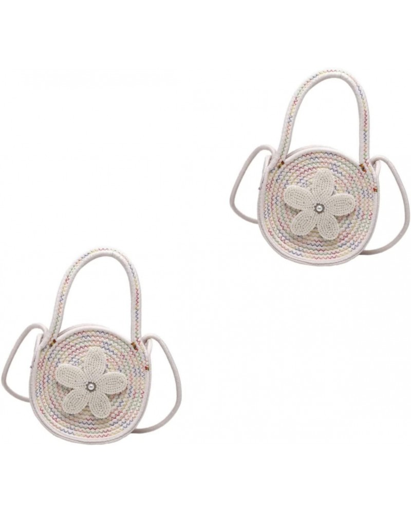 2pcs Messenger Small Round Bag Beach Purse Straw Purses for Women Crossbody Sling Bags for Women Woven Bag Girls Wallets Cros...