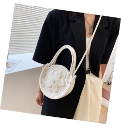 2pcs Messenger Small Round Bag Beach Purse Straw Purses for Women Crossbody Sling Bags for Women Woven Bag Girls Wallets Cros...