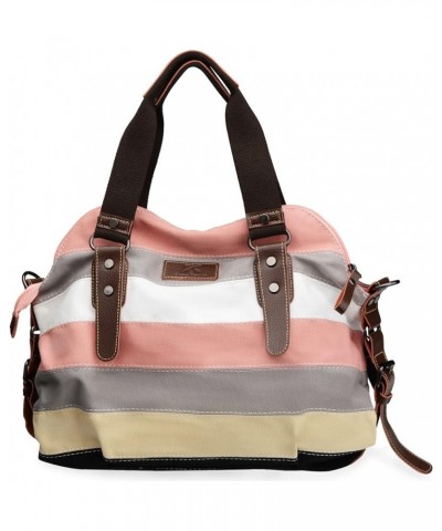 Canvas Handbag Multi-Color Striped Lattice Cross Body Shoulder Purse Bag Tote-Handbag for Women Multi Color C $14.81 Shoulder...