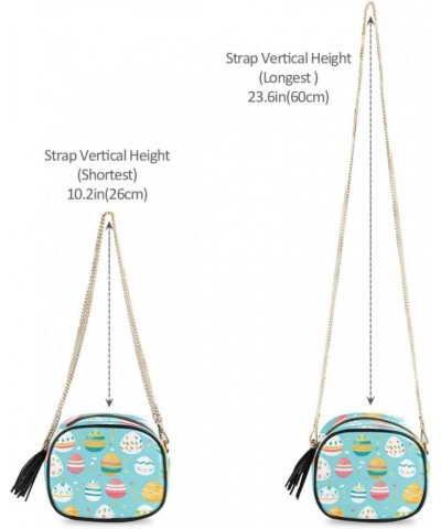 Crossbody Purse Small Crossbody Bags Shoulder Handbags Easter Blue Yellow Eggs for Women $13.49 Shoulder Bags