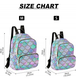 Mini Backpack for Women, Colorful Mermaid Fish Scale Pattern Travel Backpack Purse for Ladies, Small Bookbag Daypack Shoulder...