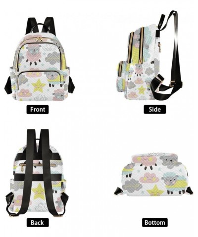 Women Backpack Sheep Cloud Starfarm Sheep Anti-Theft Travel Backpack with Luggage Belt Lightweight Handbag Lady Purse Roomy D...