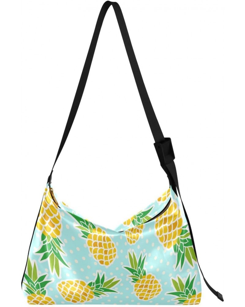 Pineapples Dot Hobo Bags for Women Purses Crossbody Bag Handbag Leather Shoulder Bag for Gifts Travel Work $18.14 Hobo Bags