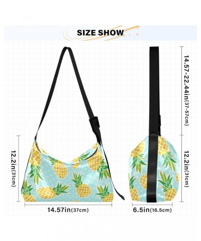 Pineapples Dot Hobo Bags for Women Purses Crossbody Bag Handbag Leather Shoulder Bag for Gifts Travel Work $18.14 Hobo Bags