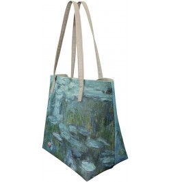 Women's Van Gogh Art 3D Print PU Leather Large Shoulder Bag Satchel Handbags Tote Bags Monet Water Lily $19.27 Totes