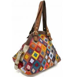 3D Flower Colorful Patchwork Hobo Purse Leather Handbag Colorful Designer Shoulder Bag Travel Work Crossbody Satchels Multico...