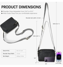 Small Crossbody Purse for Women Triple Zip Cell Phone Leather Handbag with Colored Shoulder Strap Black $13.80 Crossbody Bags