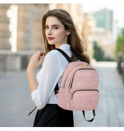 Rose Gold Glitter Backpack Purse for Women, Anti Theft Backpacks Lightweight Small Travel Backpack Shoulder Bag for Work Trav...