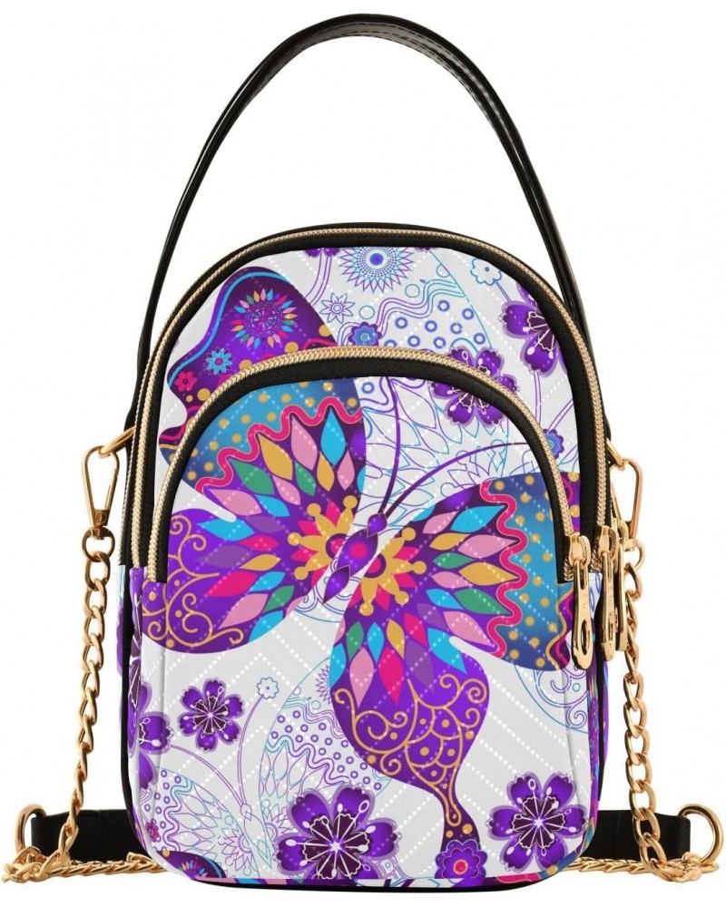 Vintage Butterflies and Flowers Design Crossbody Bags Shoulder Bag for Women Stylish Ladies Messenger Bags Cell Phone Purse a...