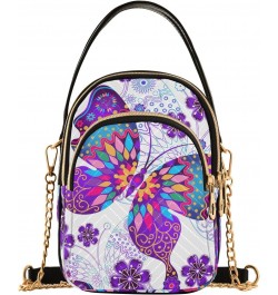 Vintage Butterflies and Flowers Design Crossbody Bags Shoulder Bag for Women Stylish Ladies Messenger Bags Cell Phone Purse a...