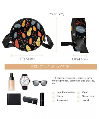 Crossbody Bags for Women,Crossbody Bag Men,Small Sling Bag,Floral Maple Leaf Nuts,Crossbody Purse $9.24 Crossbody Bags