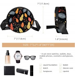 Crossbody Bags for Women,Crossbody Bag Men,Small Sling Bag,Floral Maple Leaf Nuts,Crossbody Purse $9.24 Crossbody Bags