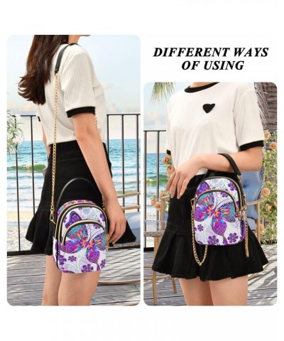 Vintage Butterflies and Flowers Design Crossbody Bags Shoulder Bag for Women Stylish Ladies Messenger Bags Cell Phone Purse a...