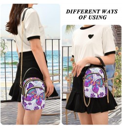 Vintage Butterflies and Flowers Design Crossbody Bags Shoulder Bag for Women Stylish Ladies Messenger Bags Cell Phone Purse a...