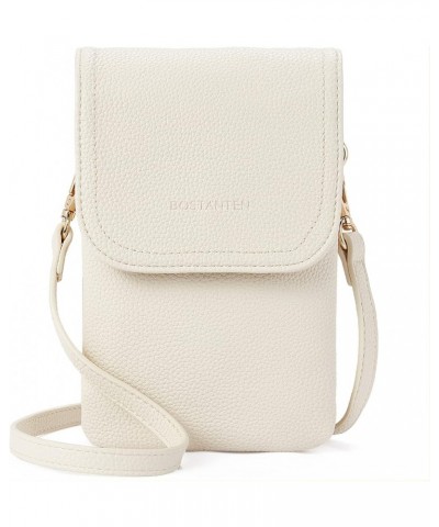 Leather Small Crossbody Bags for Women Designer Cell Phone Bag Wallet Purses Adjustable Strap B-01-pebble Beige-white $13.27 ...